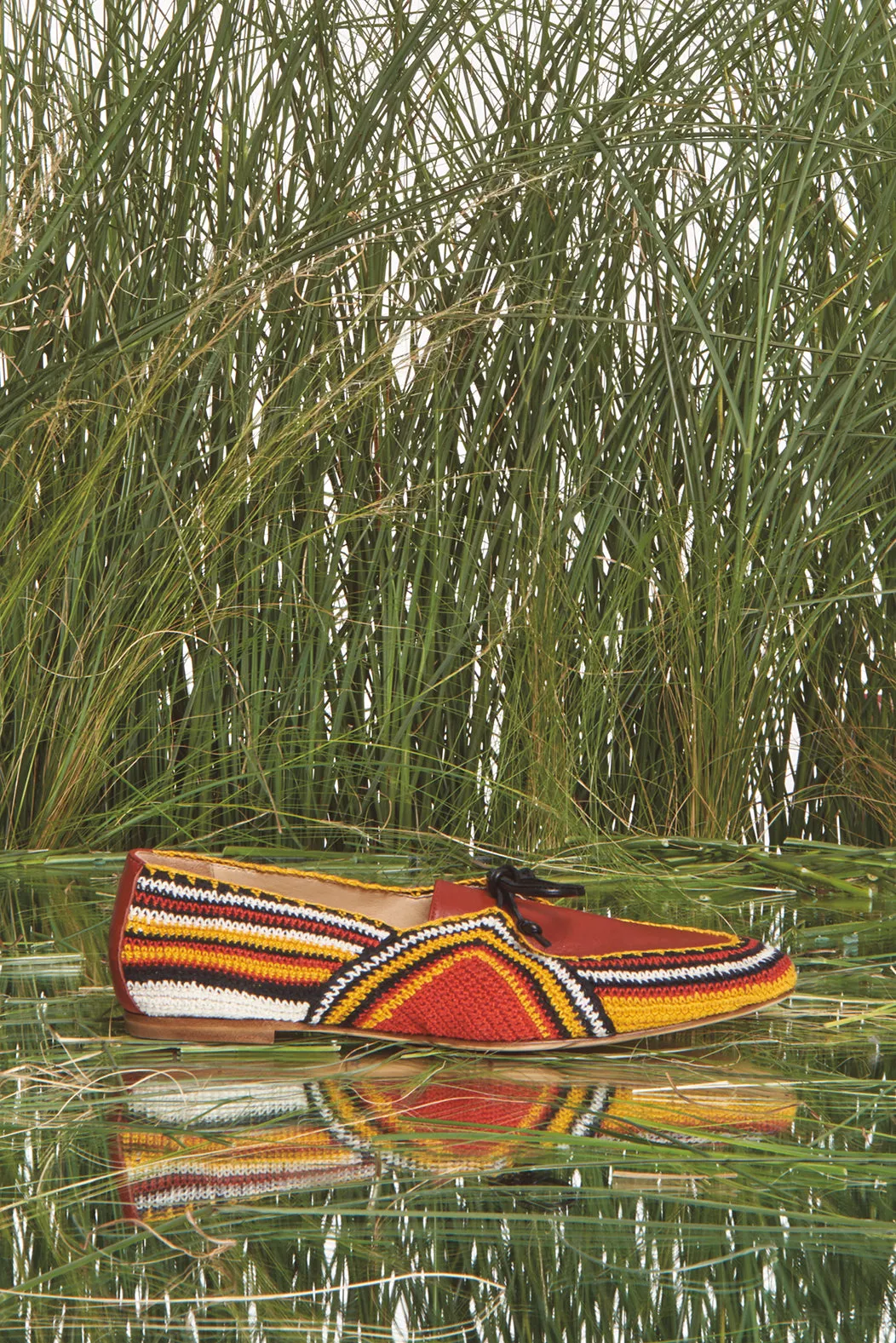 Hays Crochet Flat Shoe in Rust Multi Nappa Leather sold by Gabriela Hearst product image thumbnail 5