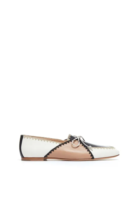 Hawett Flat Shoe in Camel Multi Nappa Leather sold by Gabriela Hearst