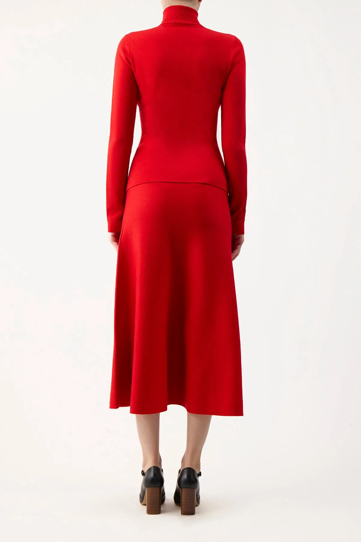 Freddie Knit Midi Skirt in Red Topaz Merino Wool Cashmere sold by Gabriela Hearst product image thumbnail 4