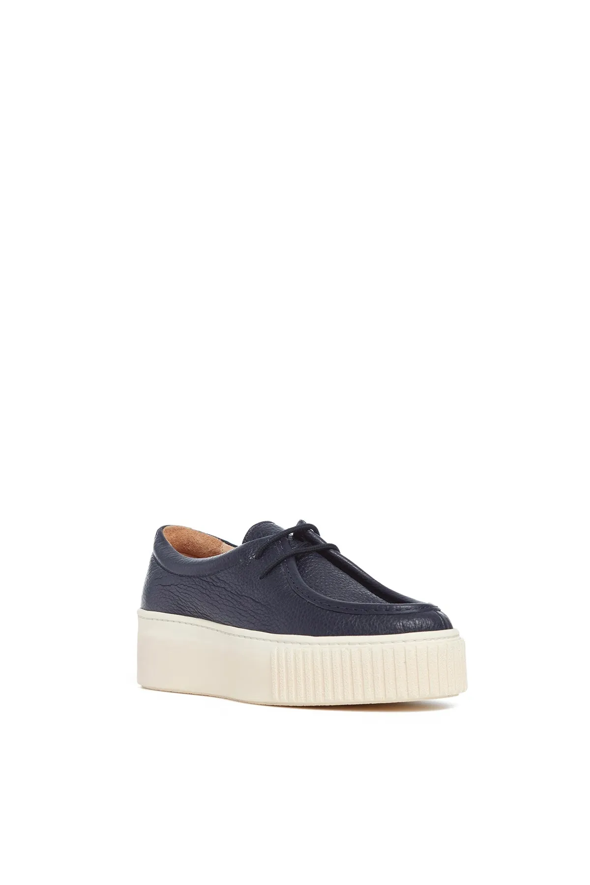 Fontaina Platform Sneaker in Dark Navy Textured Leather sold by Gabriela Hearst product image thumbnail 2