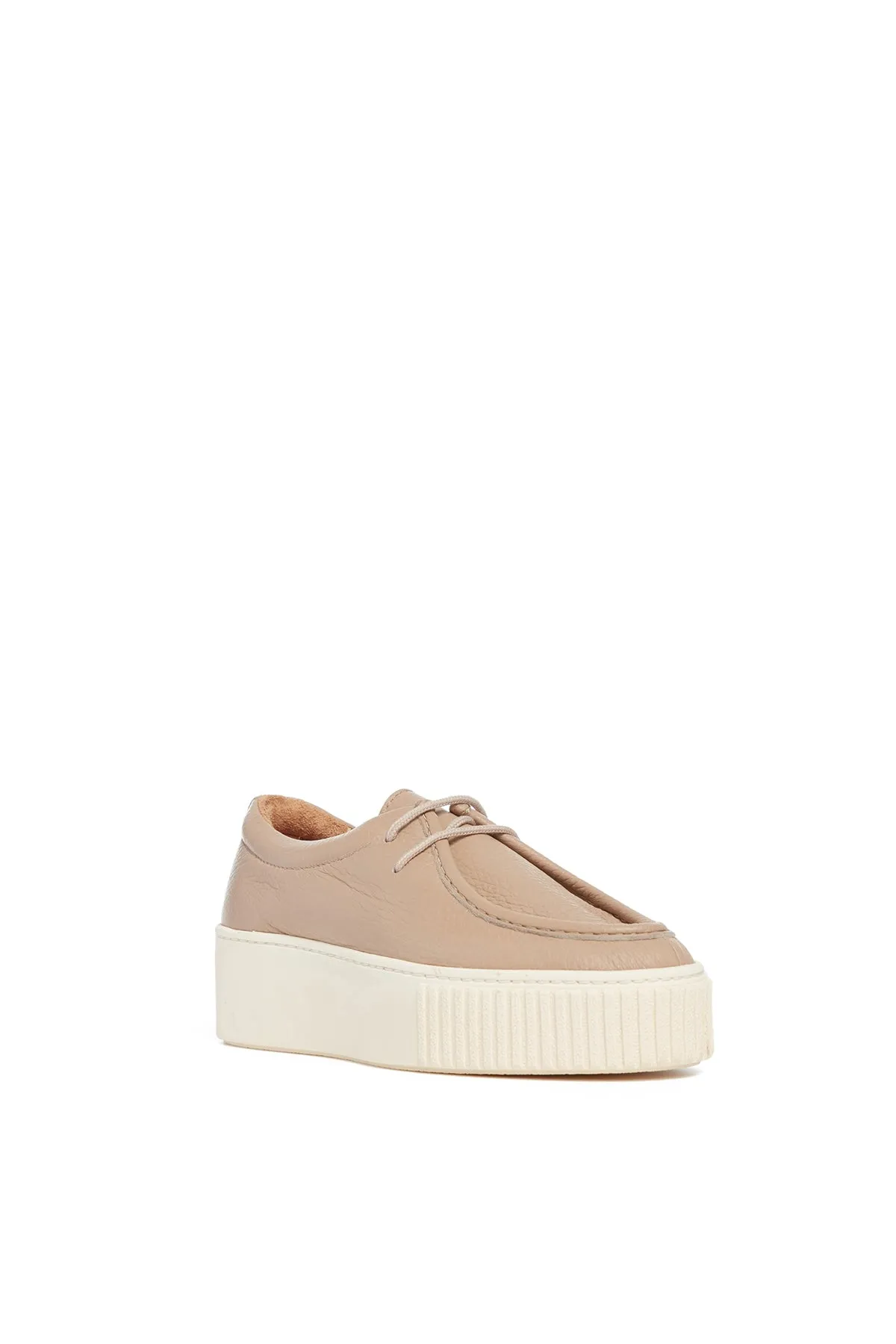 Fontaina Platform Sneaker in Dark Camel Textured Leather sold by Gabriela Hearst product image thumbnail 2