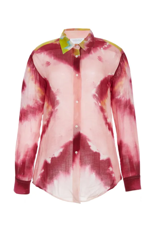 Ferrara Shirt in Multi Tie Dye Cashmere sold by Gabriela Hearst