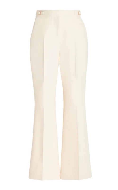 Gabriel Pant in Ivory Wool Silk Cady made by Gabriela Hearst