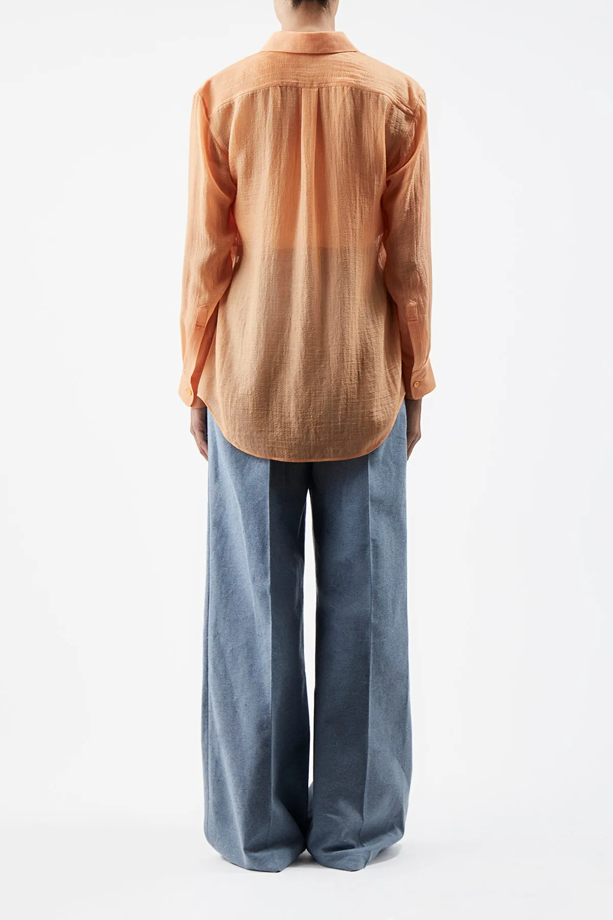 Ferrara Shirt in Fluorescent Orange Cashmere Silk Gauze sold by Gabriela Hearst product image thumbnail 5