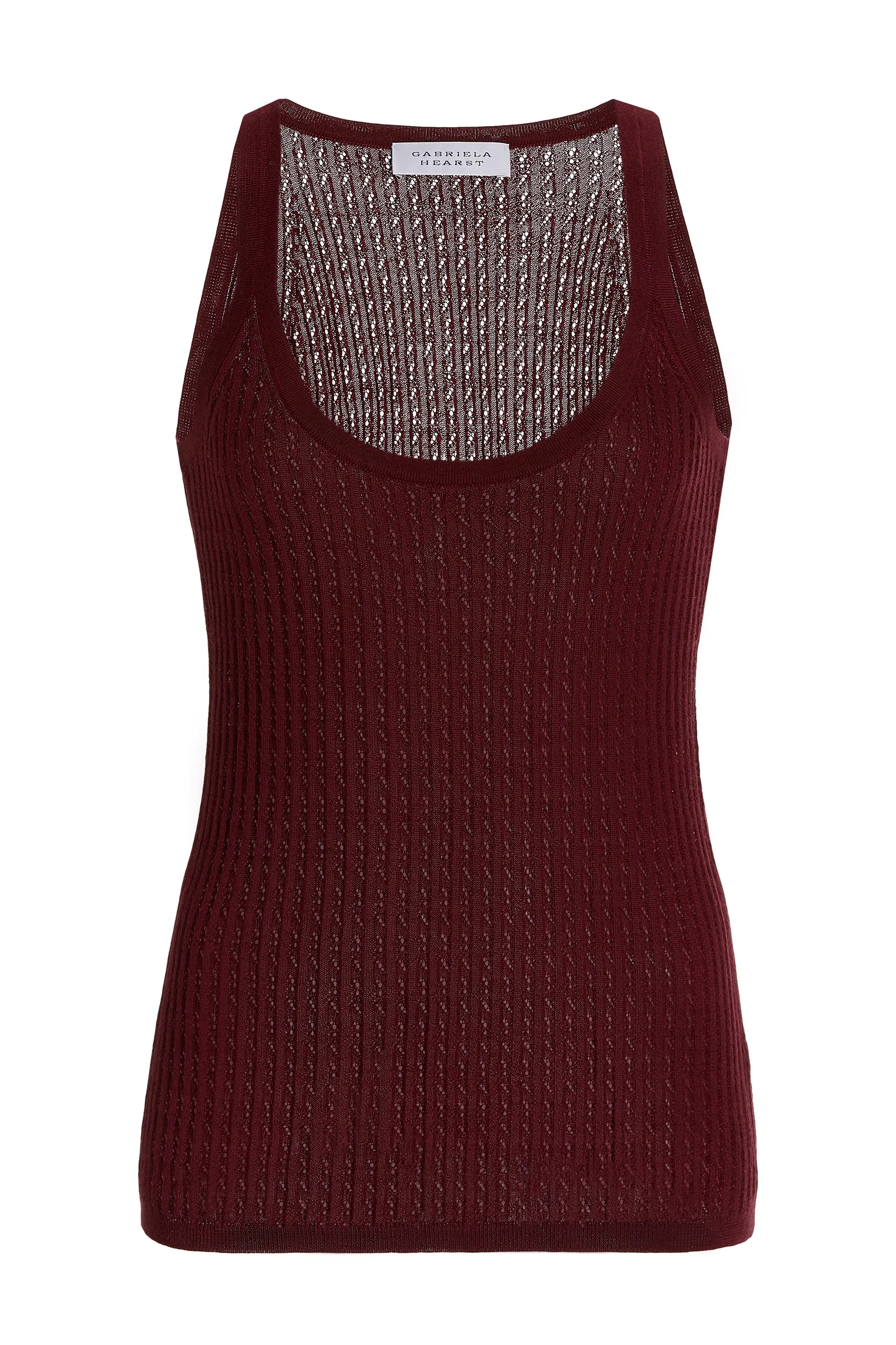 Graham Pointelle Knit Tank Top in Windsor Wine Cashmere Silk sold by Gabriela Hearst