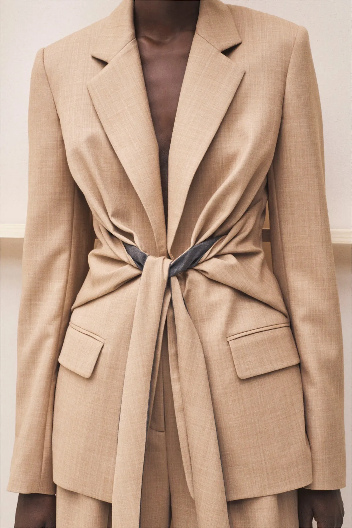 Grant Knotted Blazer in Camel Virgin Wool sold by Gabriela Hearst product image thumbnail 2