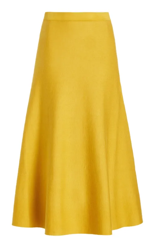 Freddie Skirt in Golden Birch Merino Wool Cashmere sold by Gabriela Hearst