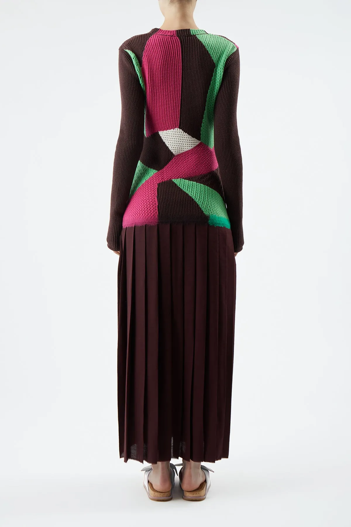 Fallon Dress in Deep Bordeaux Multi Cashmere sold by Gabriela Hearst product image thumbnail 5