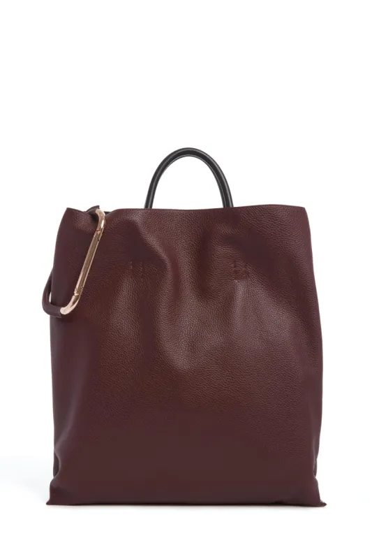 Eileen Tote Bad in Bordeaux Textured Leather sold by Gabriela Hearst