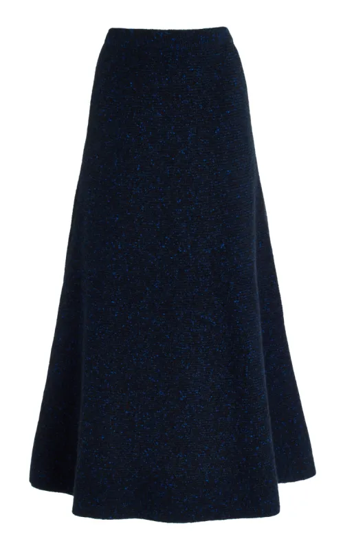 Eden Skirt in Navy Cashmere sold by Gabriela Hearst