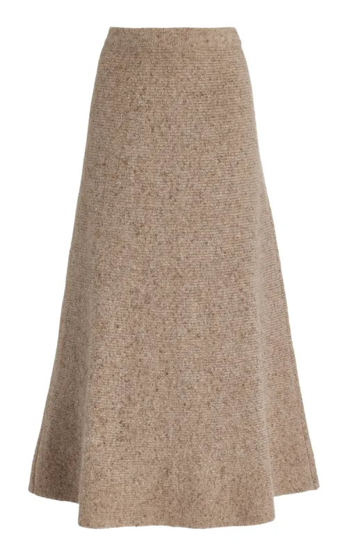 Eden Knit Maxi Skirt in Oatmeal Multi Cashmere sold by Gabriela Hearst