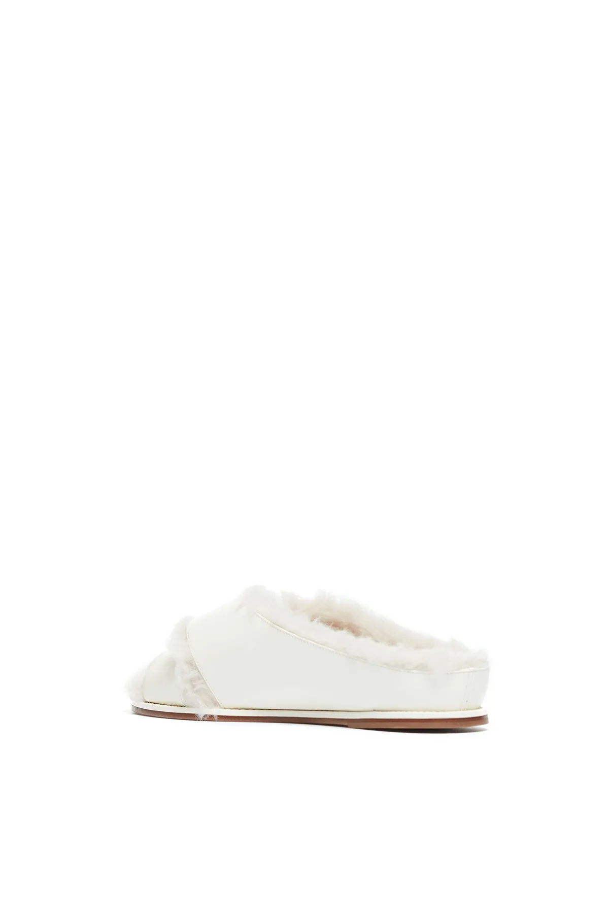 Ellington Flat Slide in Cream Leather with Wool Fur sold by Gabriela Hearst product image thumbnail 3