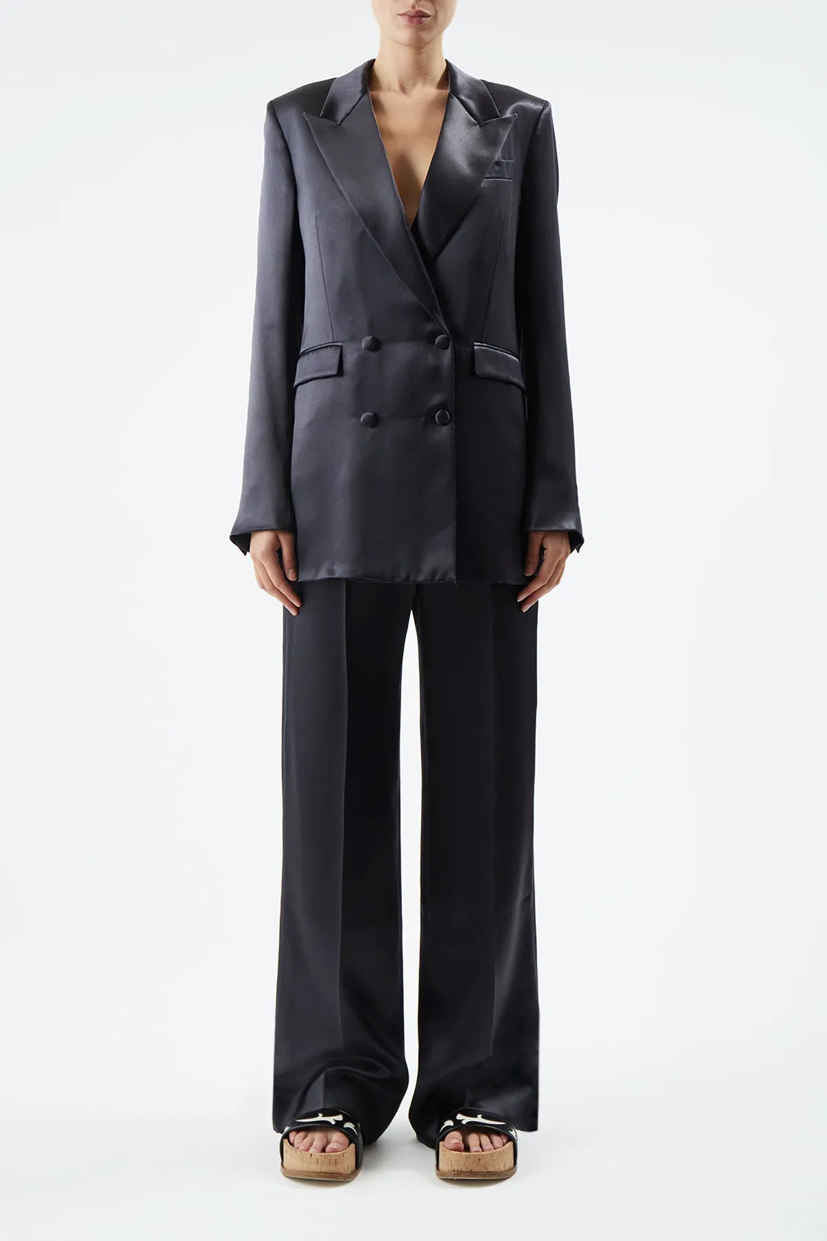Elmore Blazer in Black Silk sold by Gabriela Hearst product image thumbnail 3