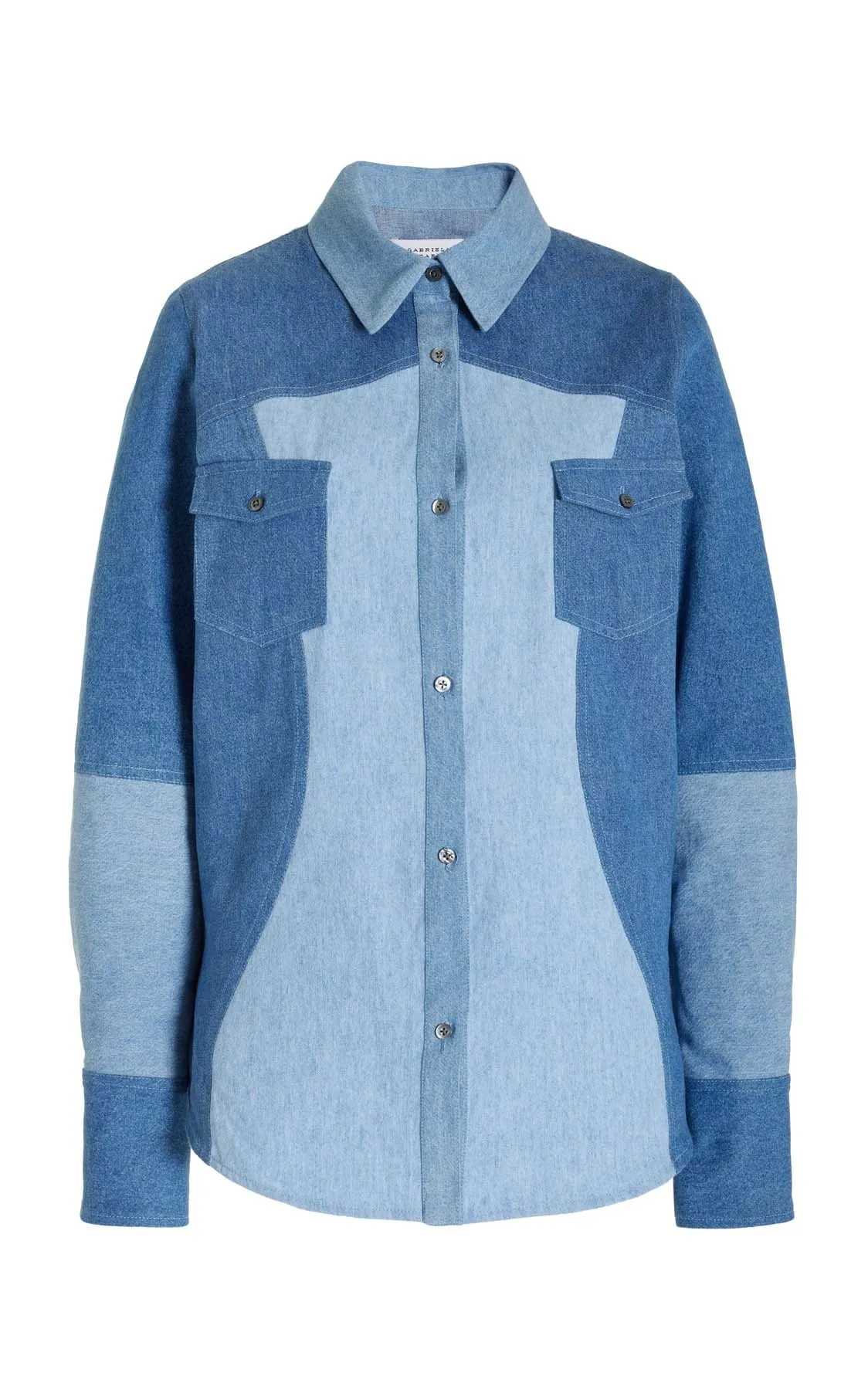 Elly Shirt in Upcycled Denim sold by Gabriela Hearst