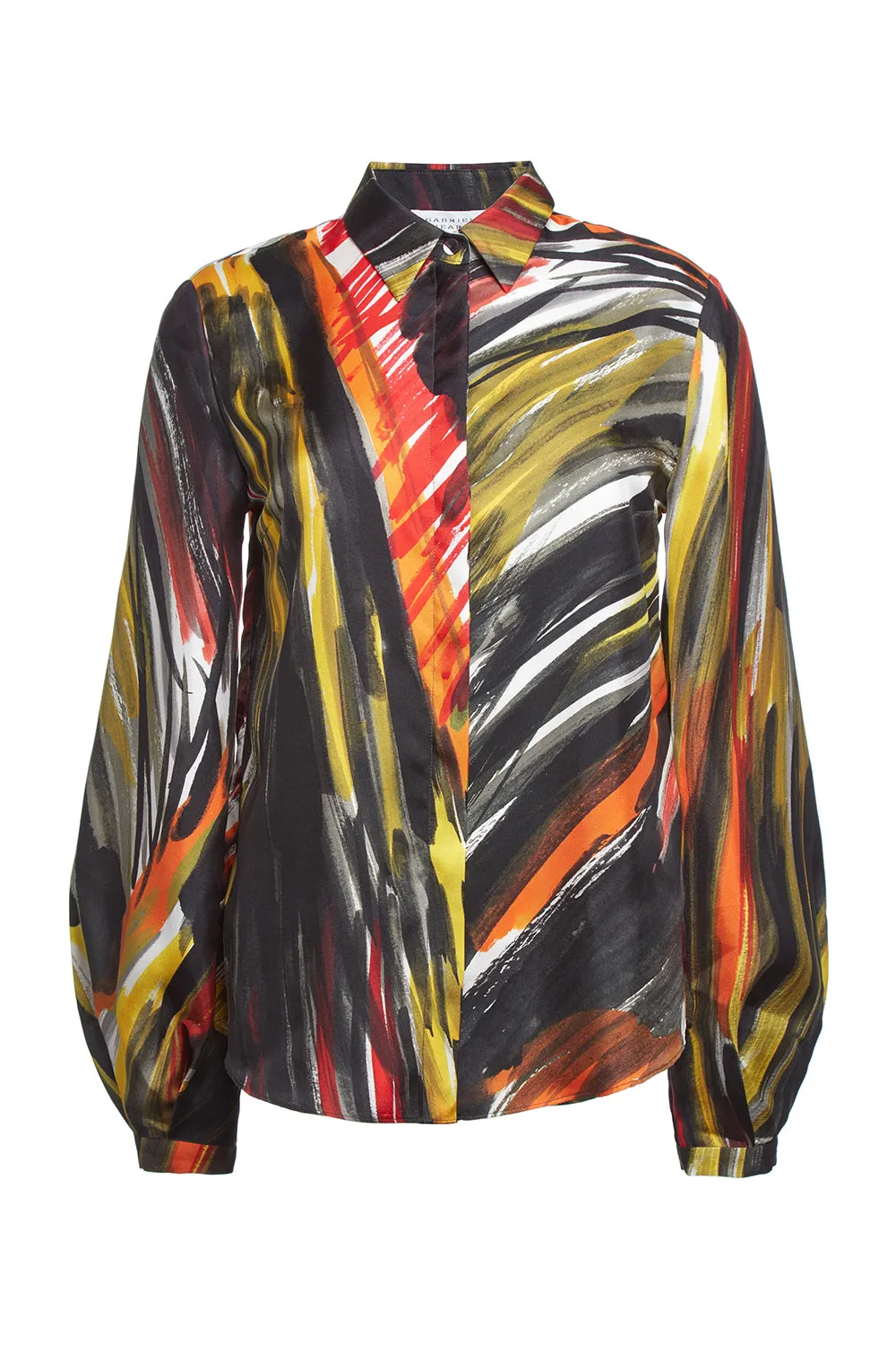 Delmer Top in Multi Printed Silk sold by Gabriela Hearst