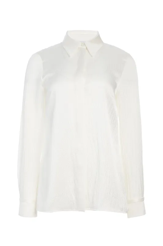 Cruz Shirt in Ivory Silk sold by Gabriela Hearst