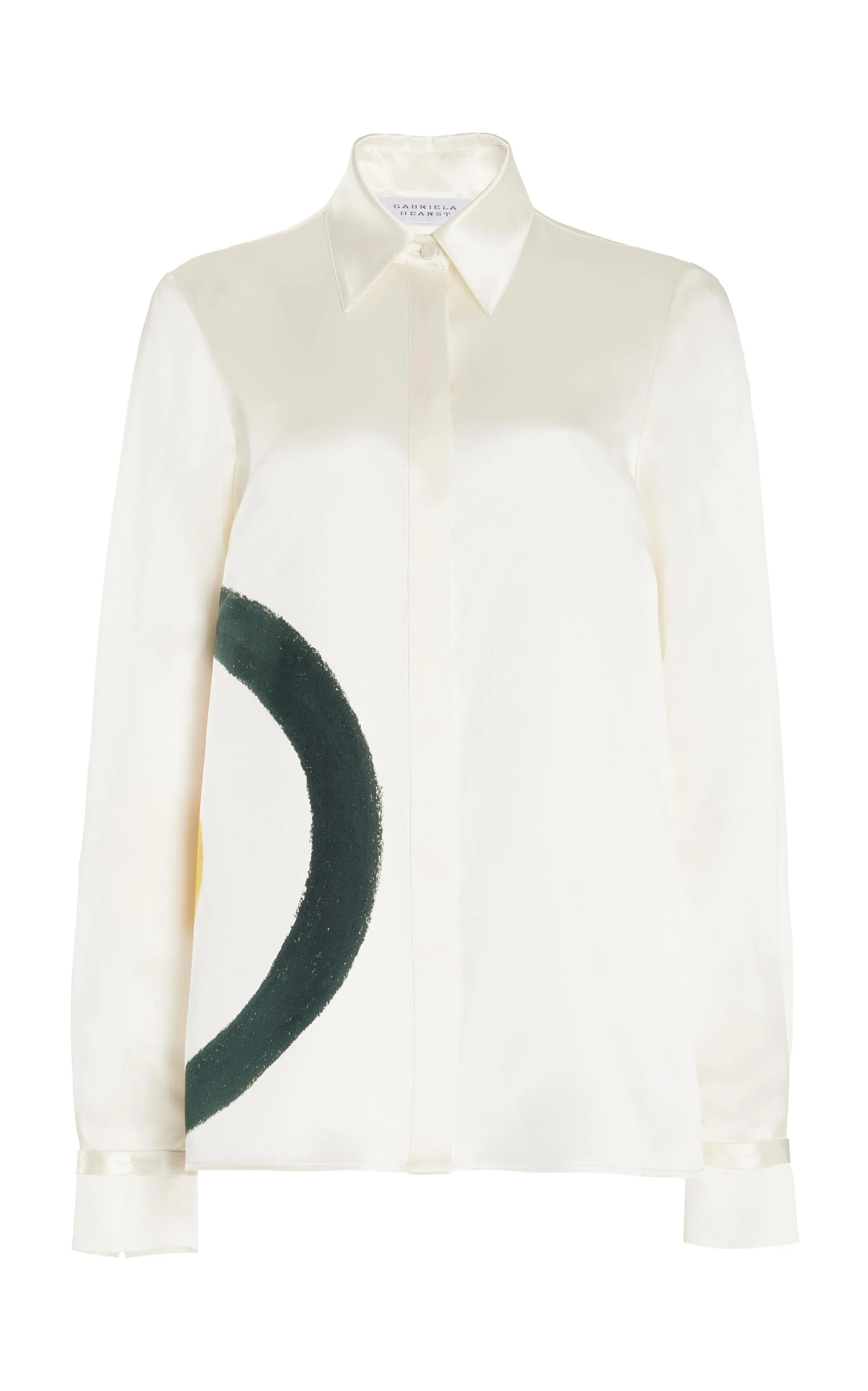 Cruz Shirt in Ivory Multi Silk sold by Gabriela Hearst