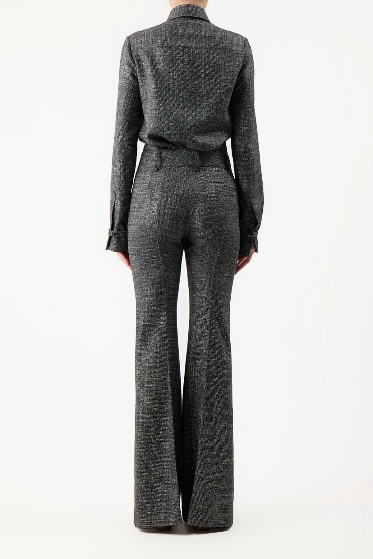 Cruz Shirt in Dark Grey Virgin Wool Silk Tweed sold by Gabriela Hearst product image thumbnail 4