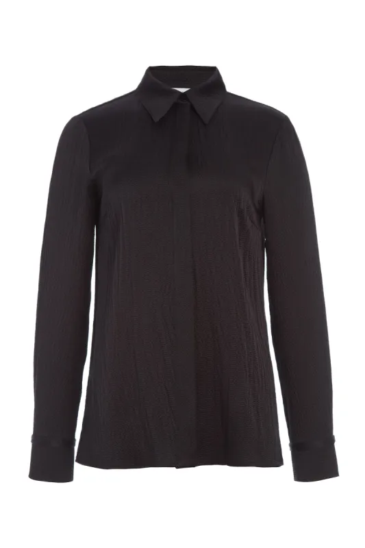 Cruz Shirt in Black Silk sold by Gabriela Hearst