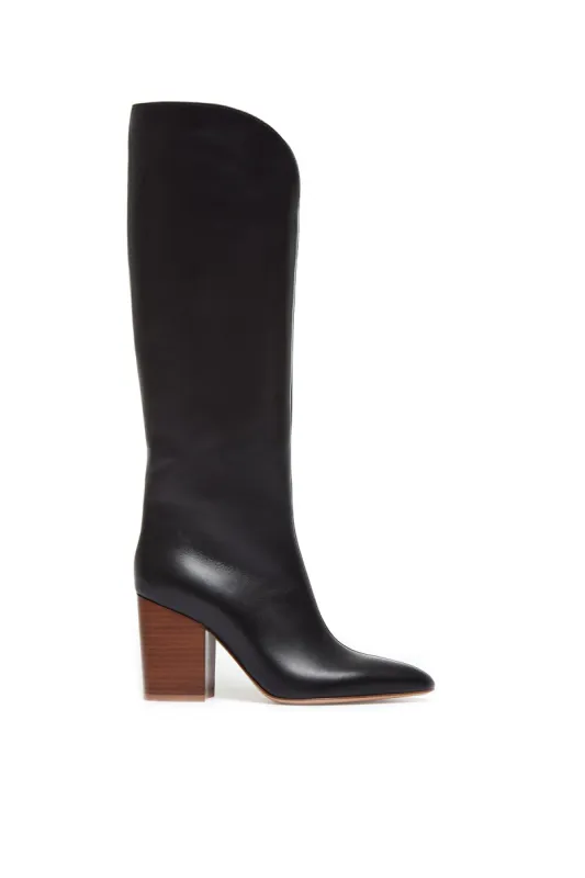 Cora High Knee Boot in Black Leather sold by Gabriela Hearst