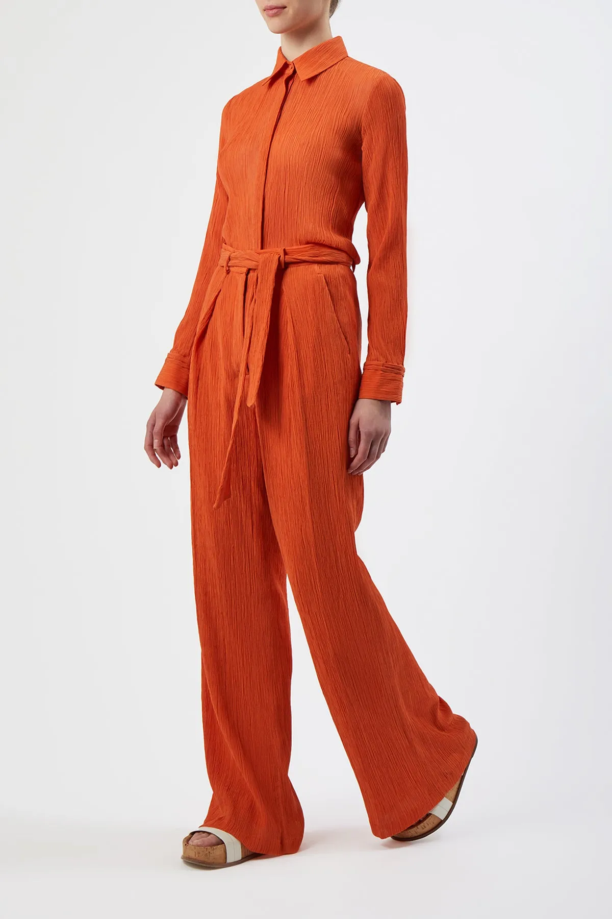 Cruz Shirt in Spice Cotton Silk sold by Gabriela Hearst product image thumbnail 5