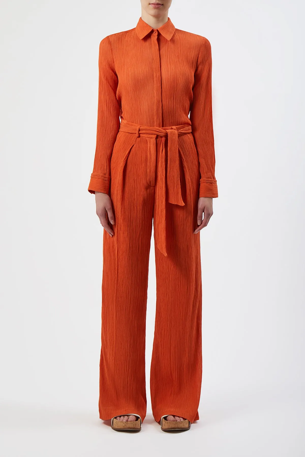 Cruz Shirt in Spice Cotton Silk sold by Gabriela Hearst product image thumbnail 2