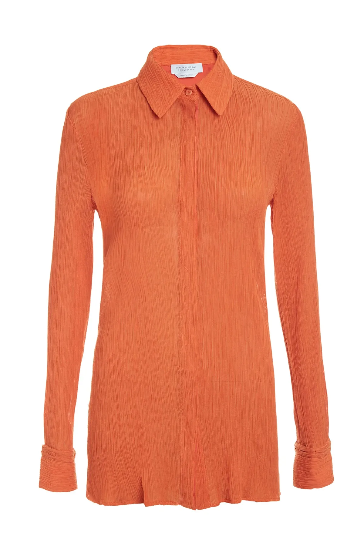 Cruz Shirt in Spice Cotton Silk sold by Gabriela Hearst