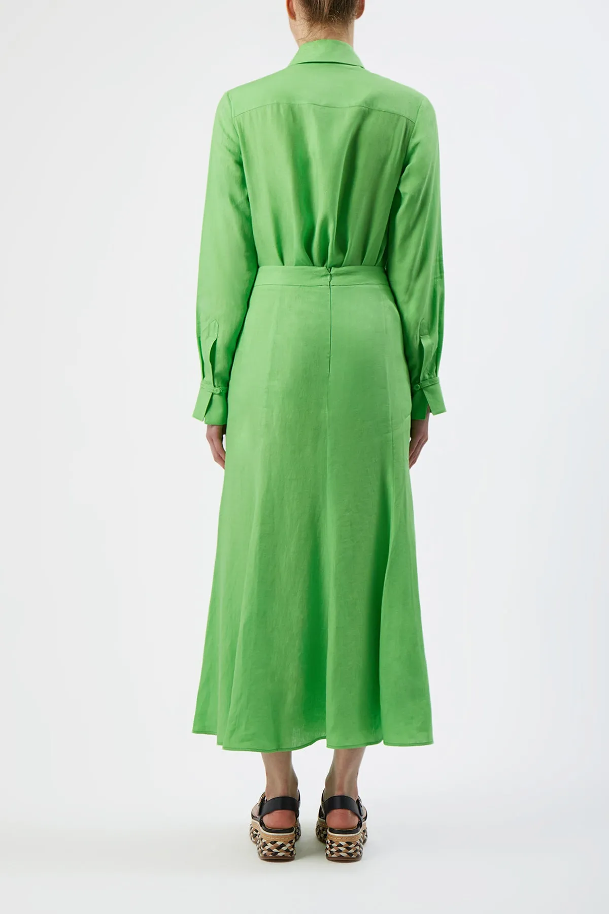 Cruz Shirt in Fluorescent Green Aloe Linen sold by Gabriela Hearst product image thumbnail 5
