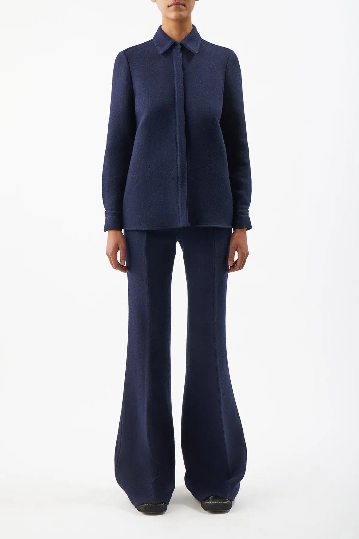 Cruz Shirt in Dark Navy Virgin Wool sold by Gabriela Hearst product image thumbnail 2