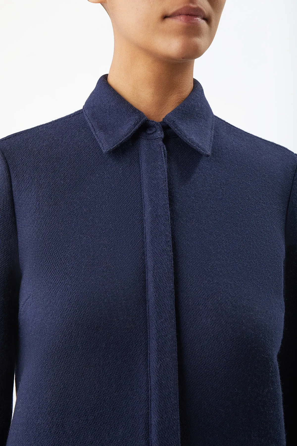 Cruz Shirt in Dark Navy Virgin Wool sold by Gabriela Hearst product image thumbnail 4