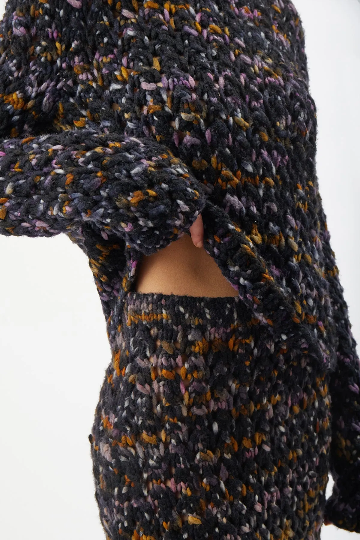 Collin Skirt in Black Multi Welfat Cashmere sold by Gabriela Hearst product image thumbnail 5