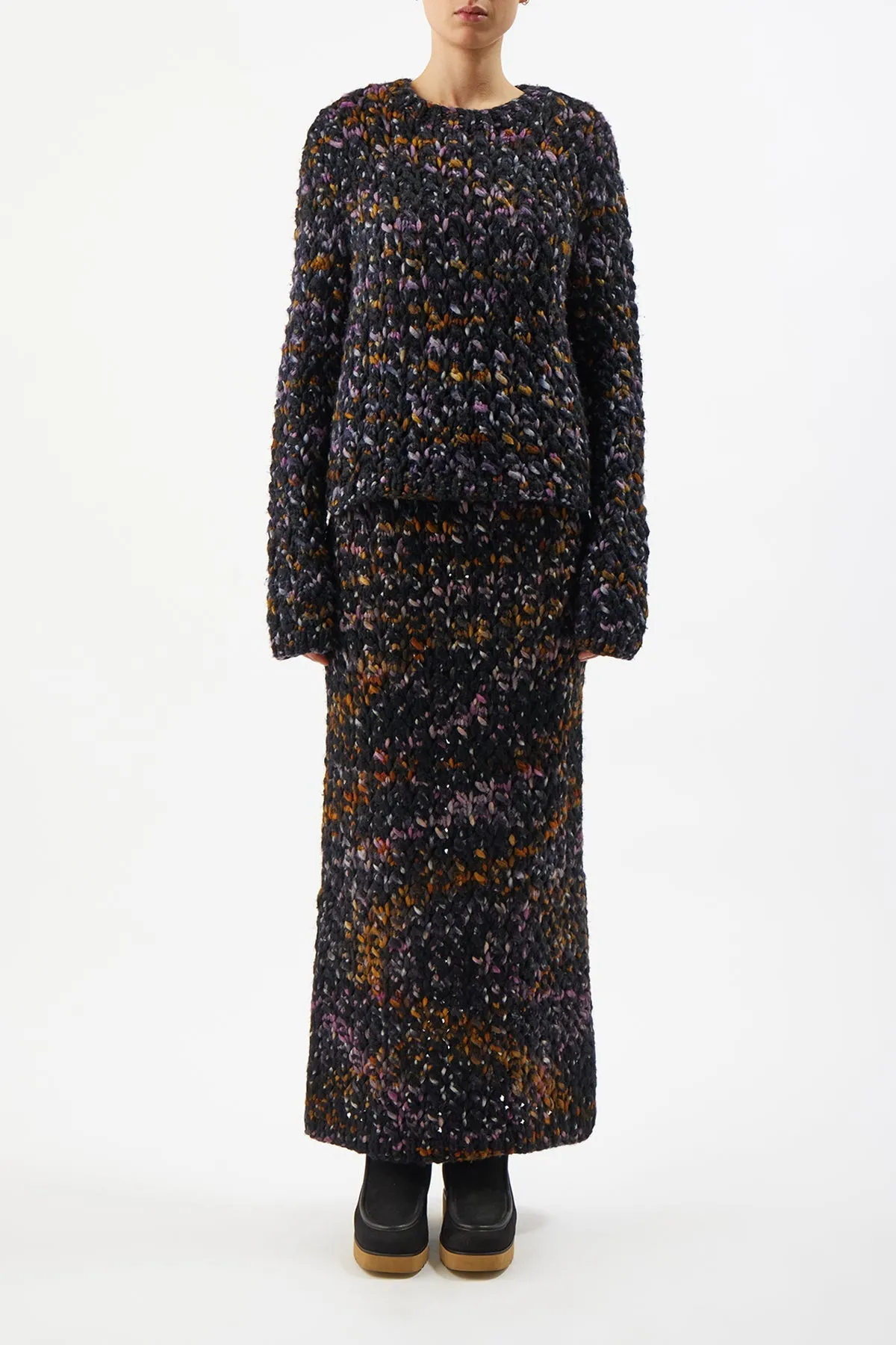 Collin Skirt in Black Multi Welfat Cashmere sold by Gabriela Hearst product image thumbnail 2