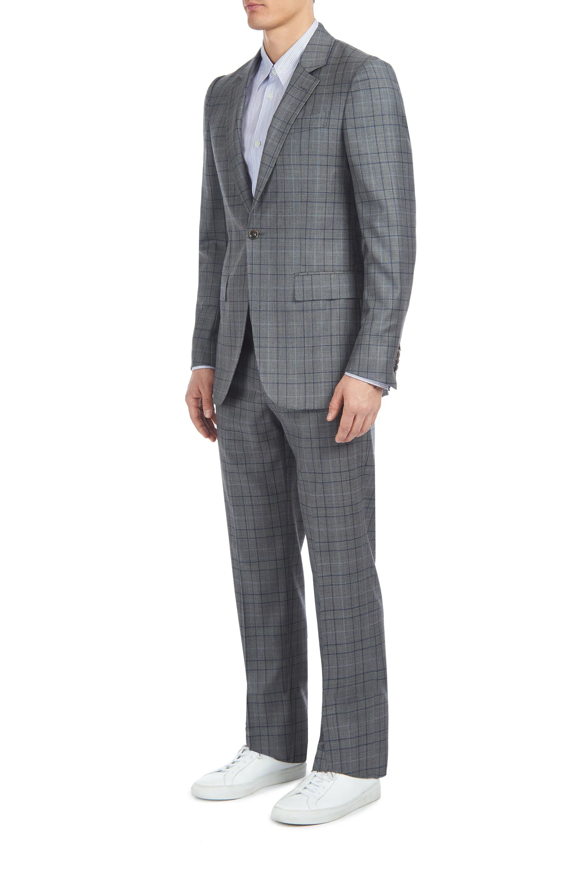 Damien Jacket in Blue & Grey Check Wool sold by Gabriela Hearst product image thumbnail 3