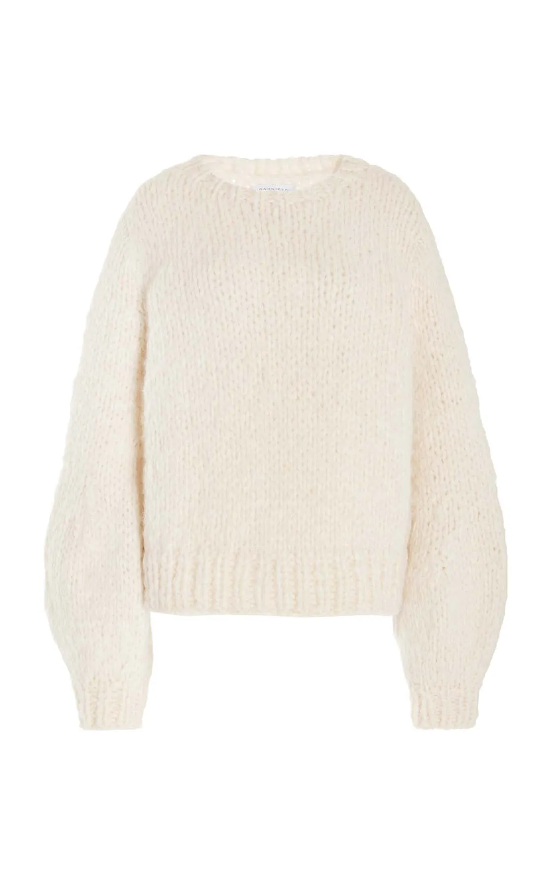 Clarissa Knit Sweater in Ivory Welfat Cashmere sold by Gabriela Hearst