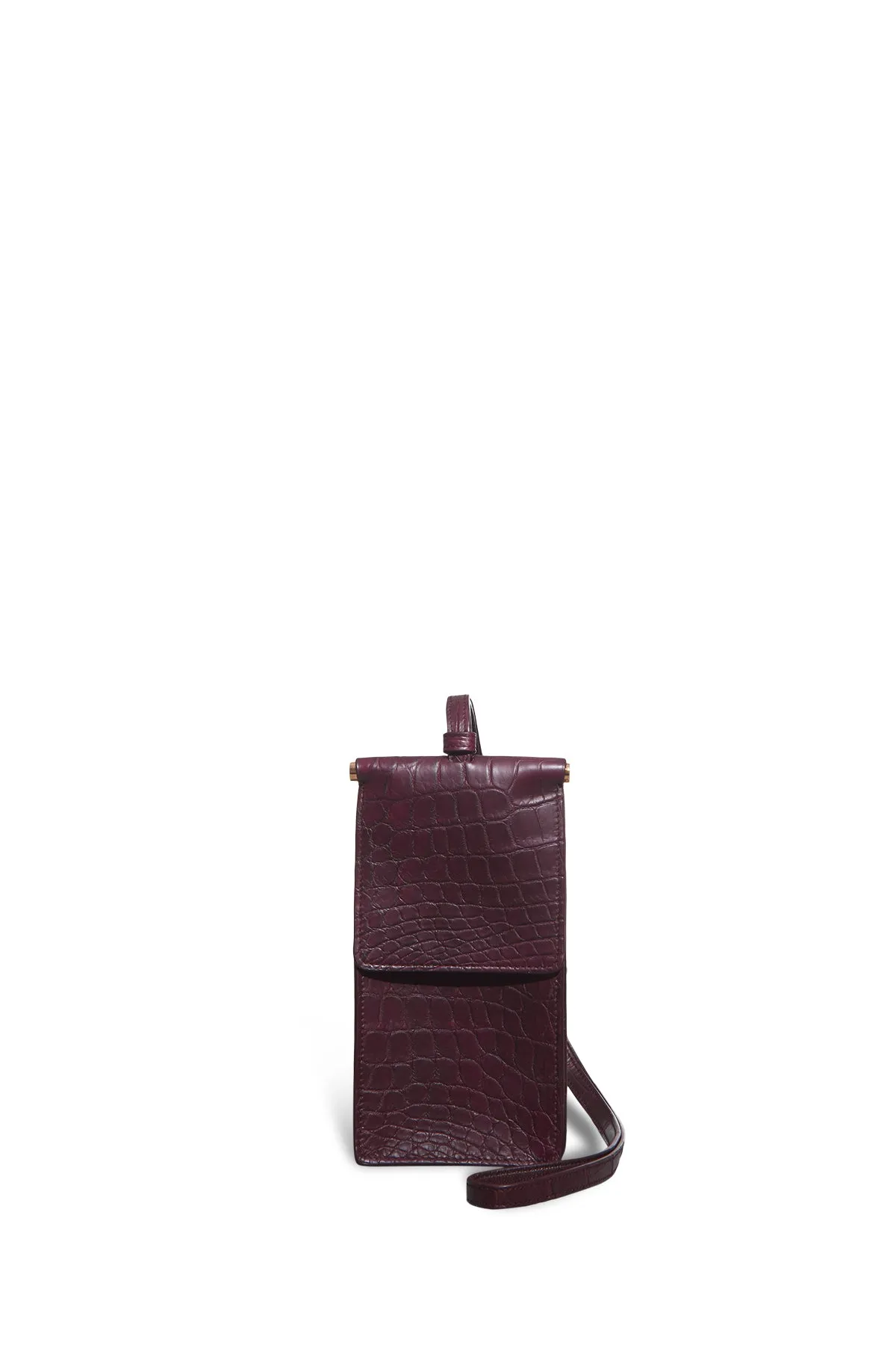 Cardi Necklace Pouch in Bordeaux Crocodile Leather sold by Gabriela Hearst product image thumbnail 2