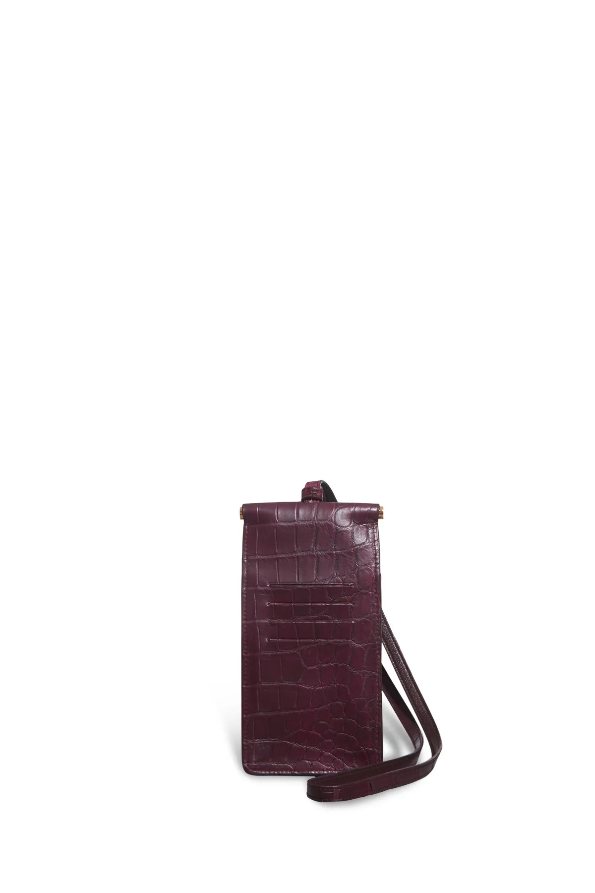Cardi Necklace Pouch in Bordeaux Crocodile Leather sold by Gabriela Hearst product image thumbnail 3