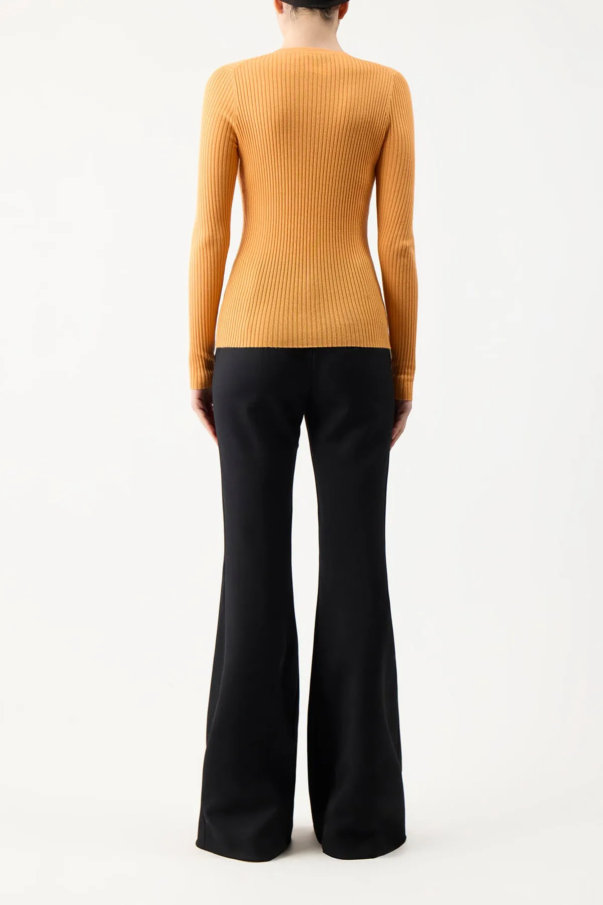 Browning Knit Sweater in Fluorescent Orange Cashmere Silk sold by Gabriela Hearst product image thumbnail 4