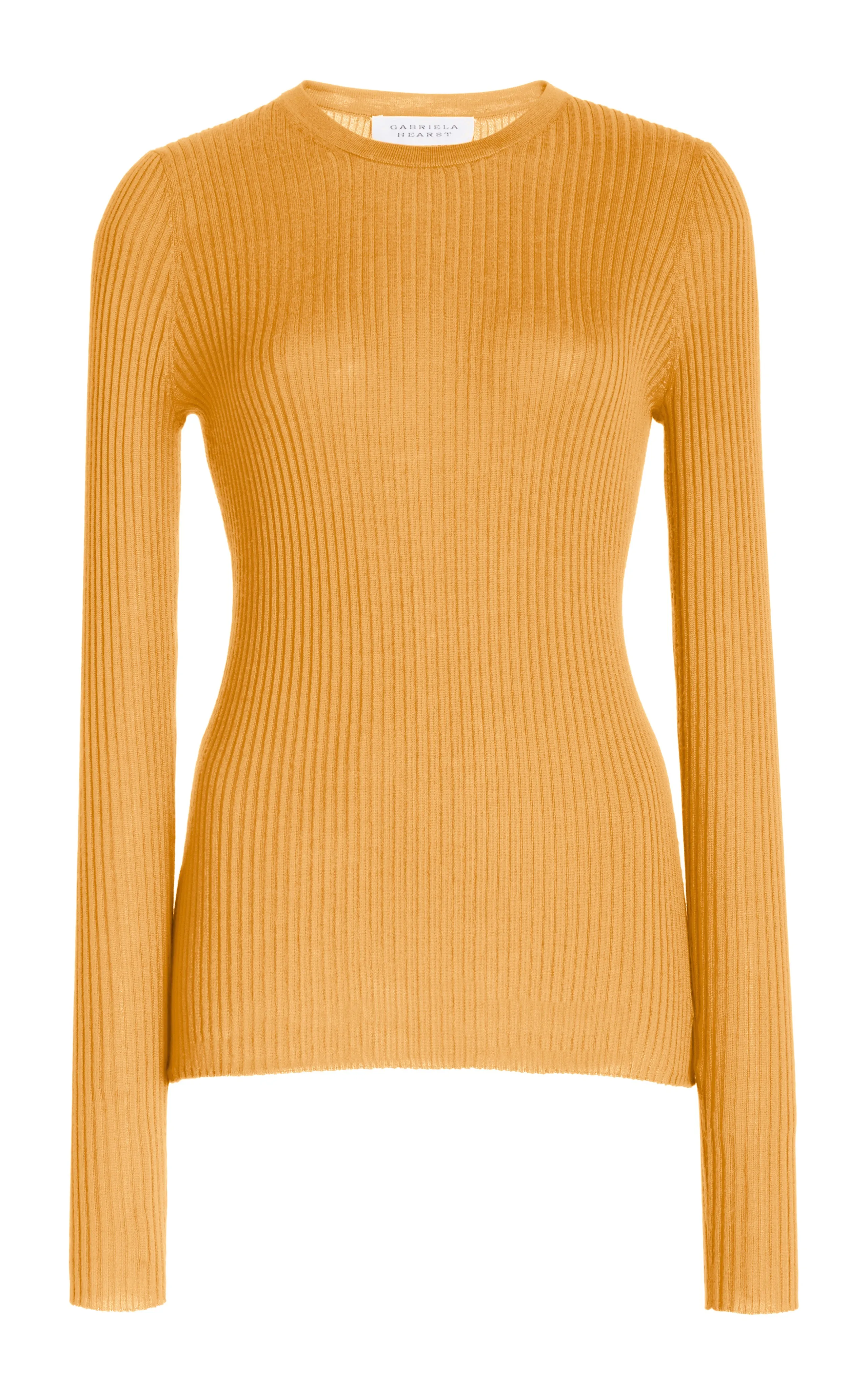 Browning Knit Sweater in Fluorescent Orange Cashmere Silk sold by Gabriela Hearst