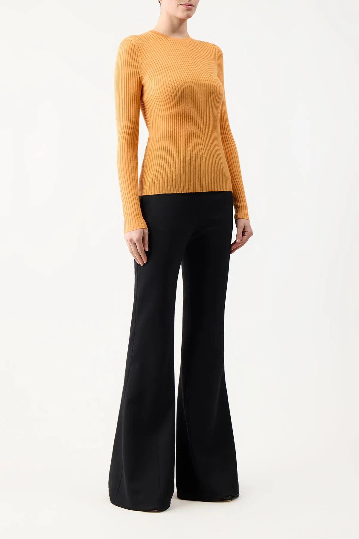 Browning Knit Sweater in Fluorescent Orange Cashmere Silk sold by Gabriela Hearst product image thumbnail 3
