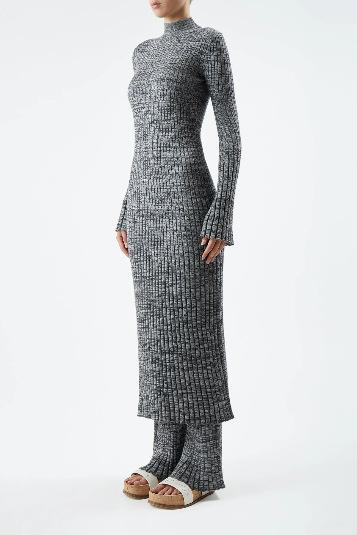 Castor Knit Dress in Charcoal Melange Cashmere sold by Gabriela Hearst product image thumbnail 3