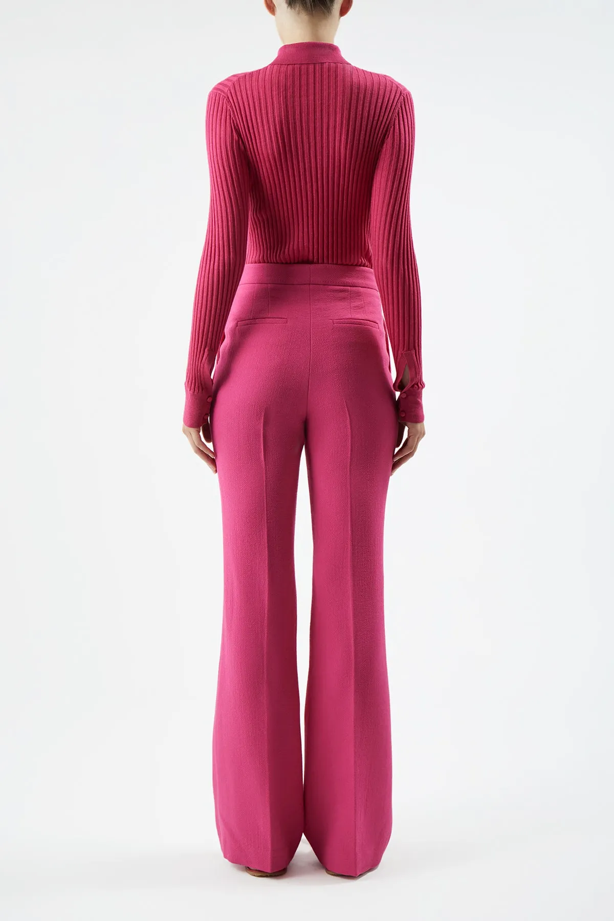 Cavalieri Knit Shirt in Fuchsia Cashmere Silk sold by Gabriela Hearst product image thumbnail 4