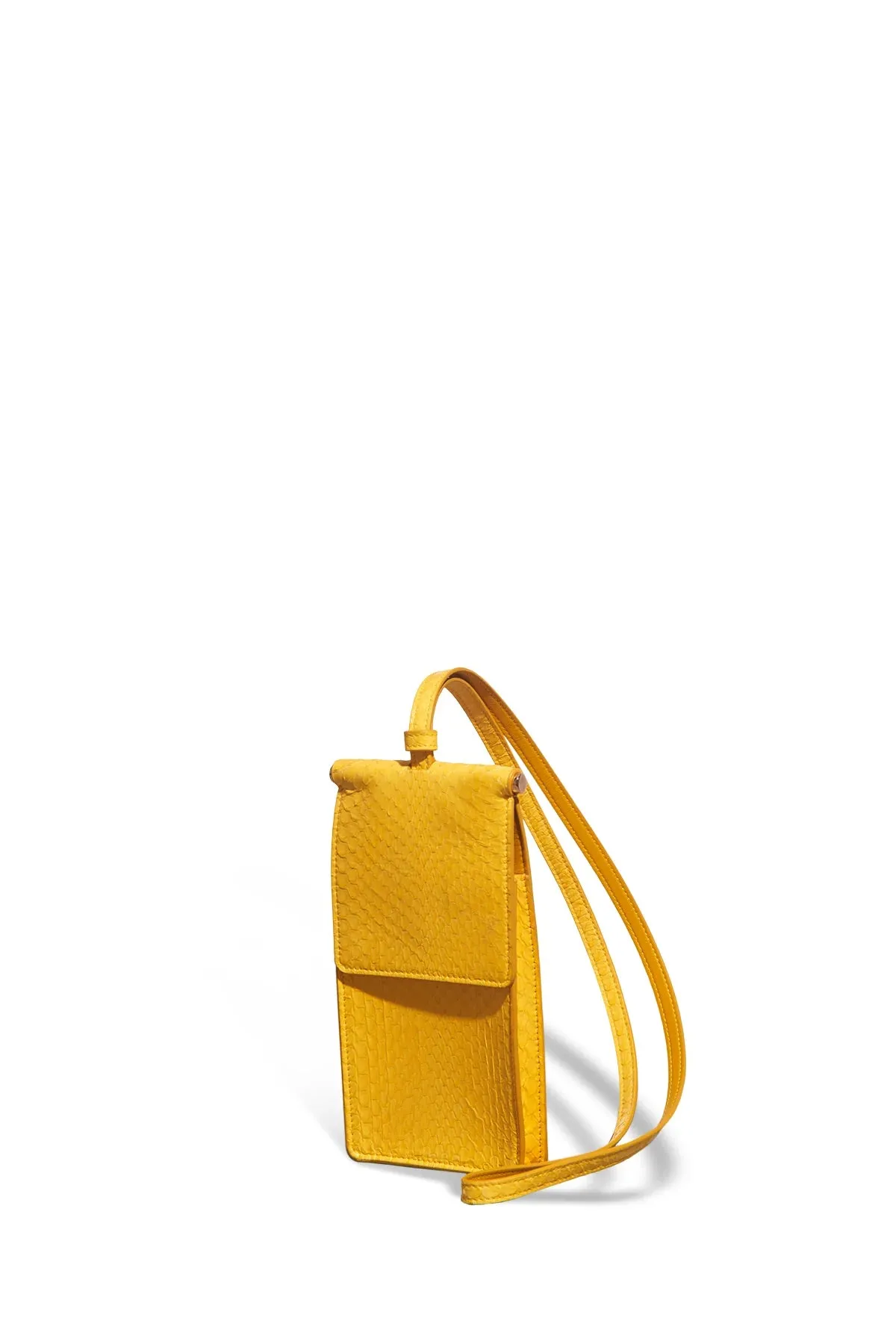 Cardi Necklace Pouch in Yellow Snakeskin sold by Gabriela Hearst