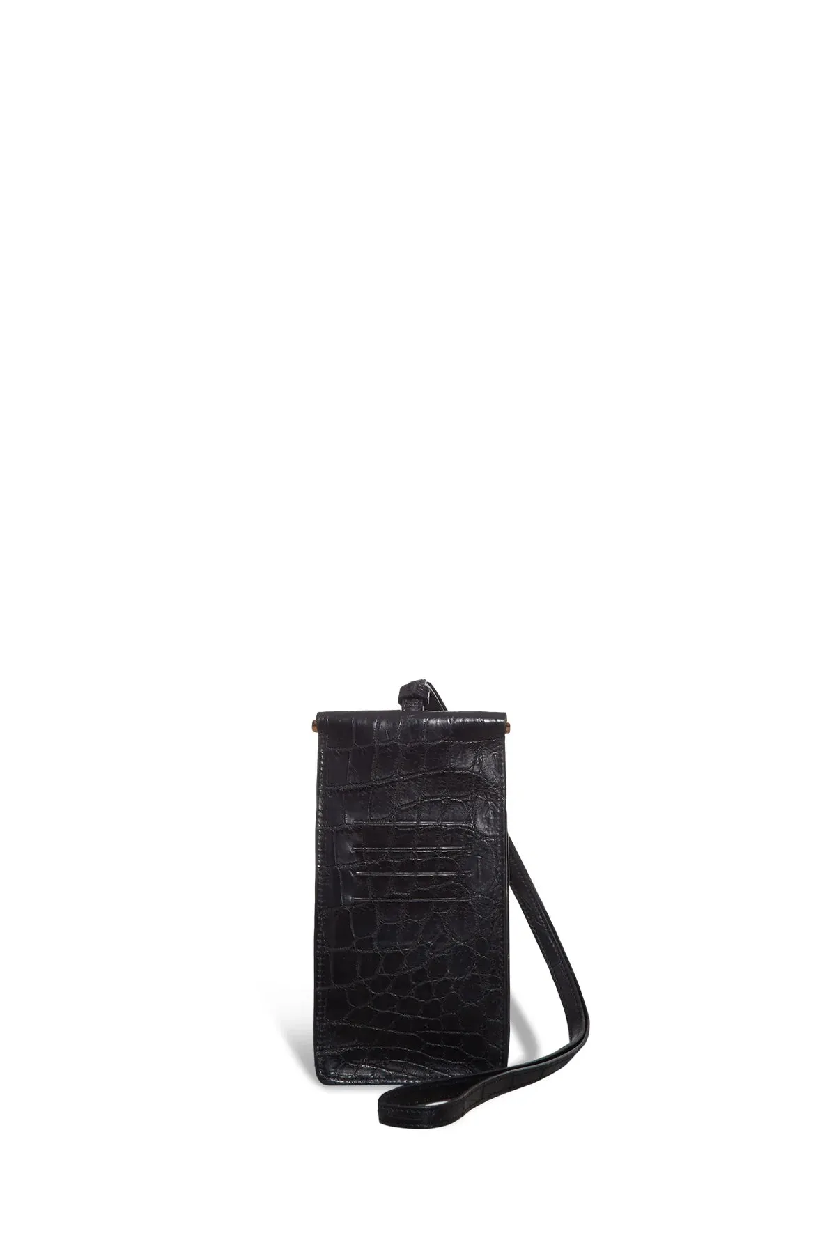 Cardi Necklace Pouch in Black Crocodile Leather sold by Gabriela Hearst product image thumbnail 3