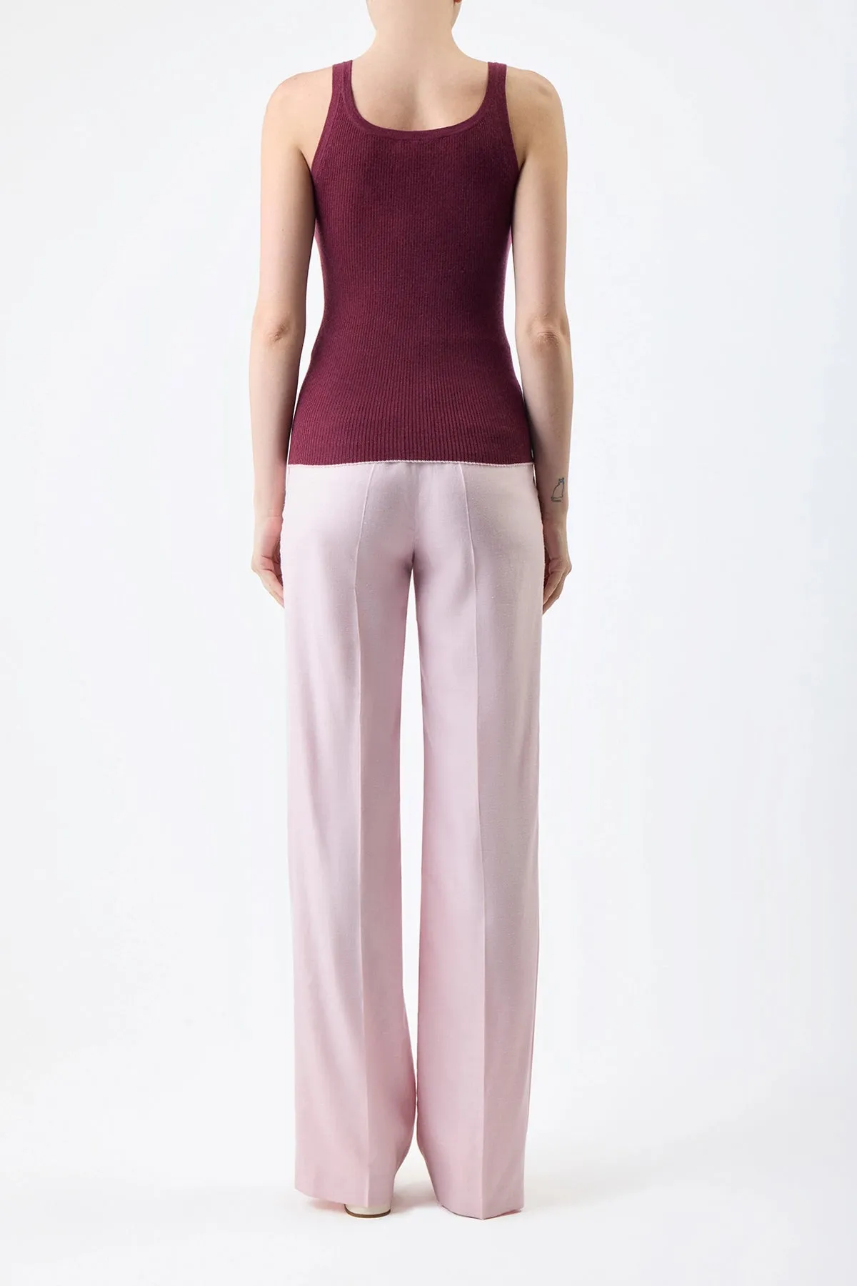 Arya Knit Tank Top in Bordeaux Cashmere Silk sold by Gabriela Hearst product image thumbnail 4