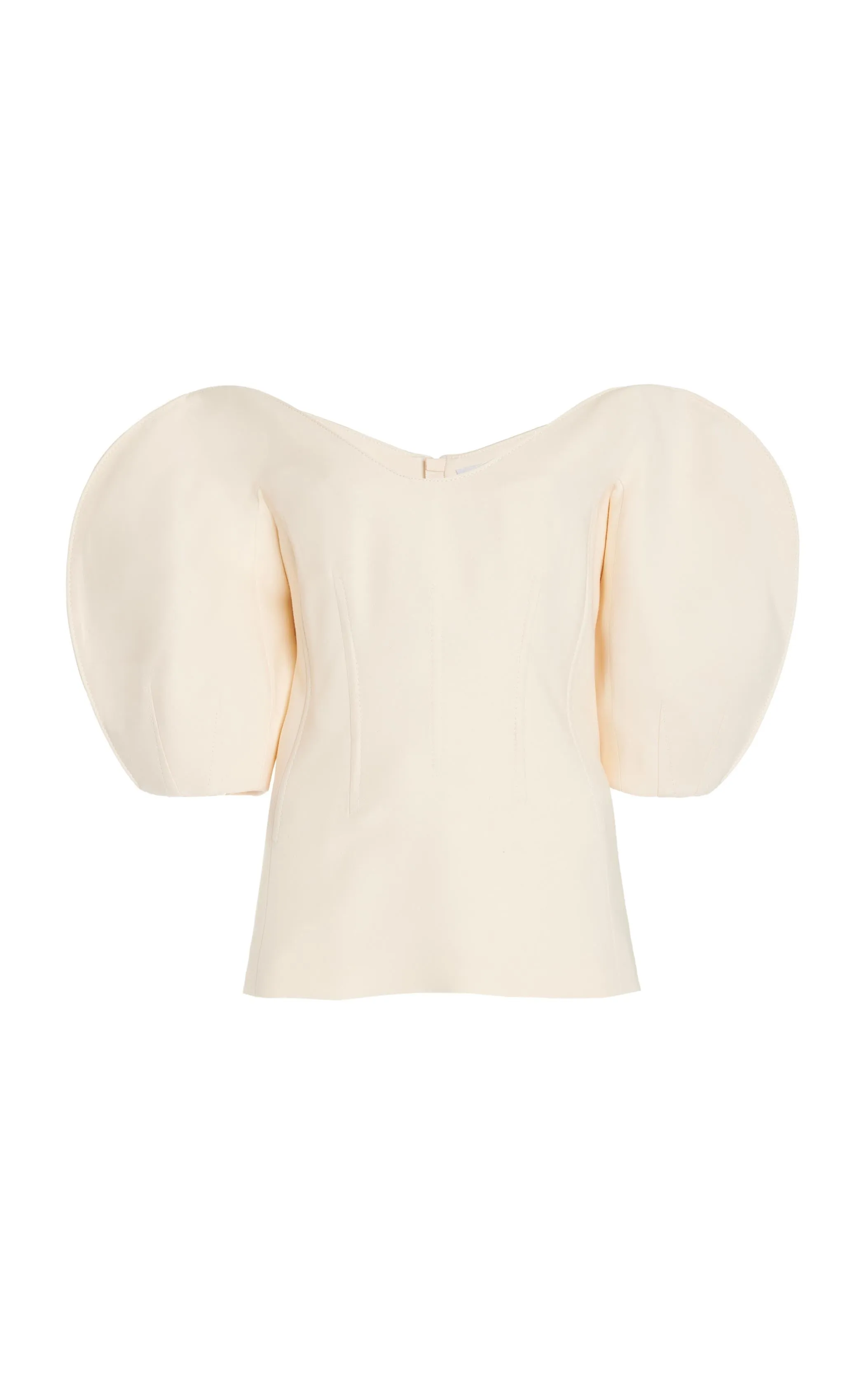 Bartlet Top in Ivory Wool Silk Cady sold by Gabriela Hearst