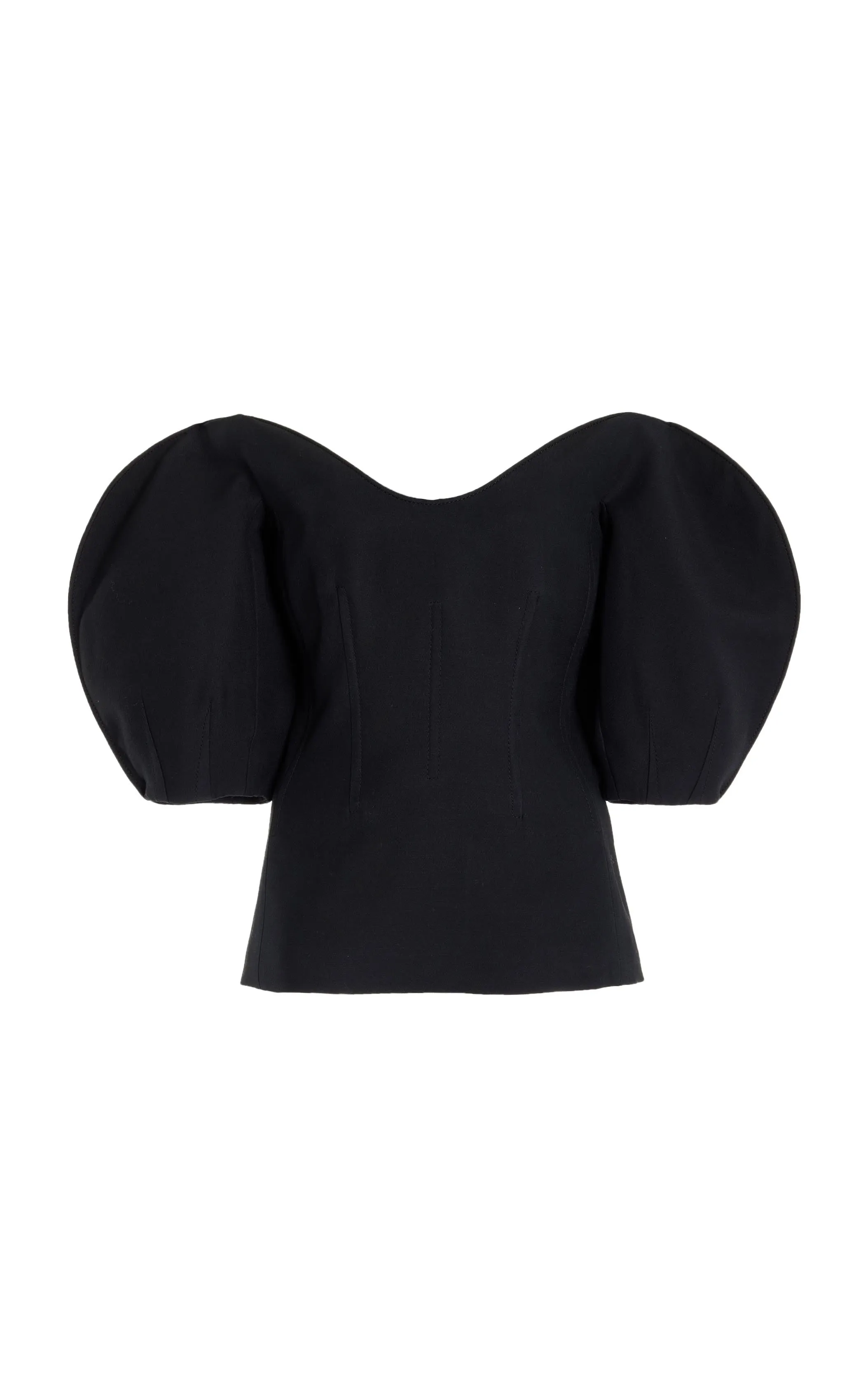 Bartlet Top in Black Wool Silk Cady sold by Gabriela Hearst