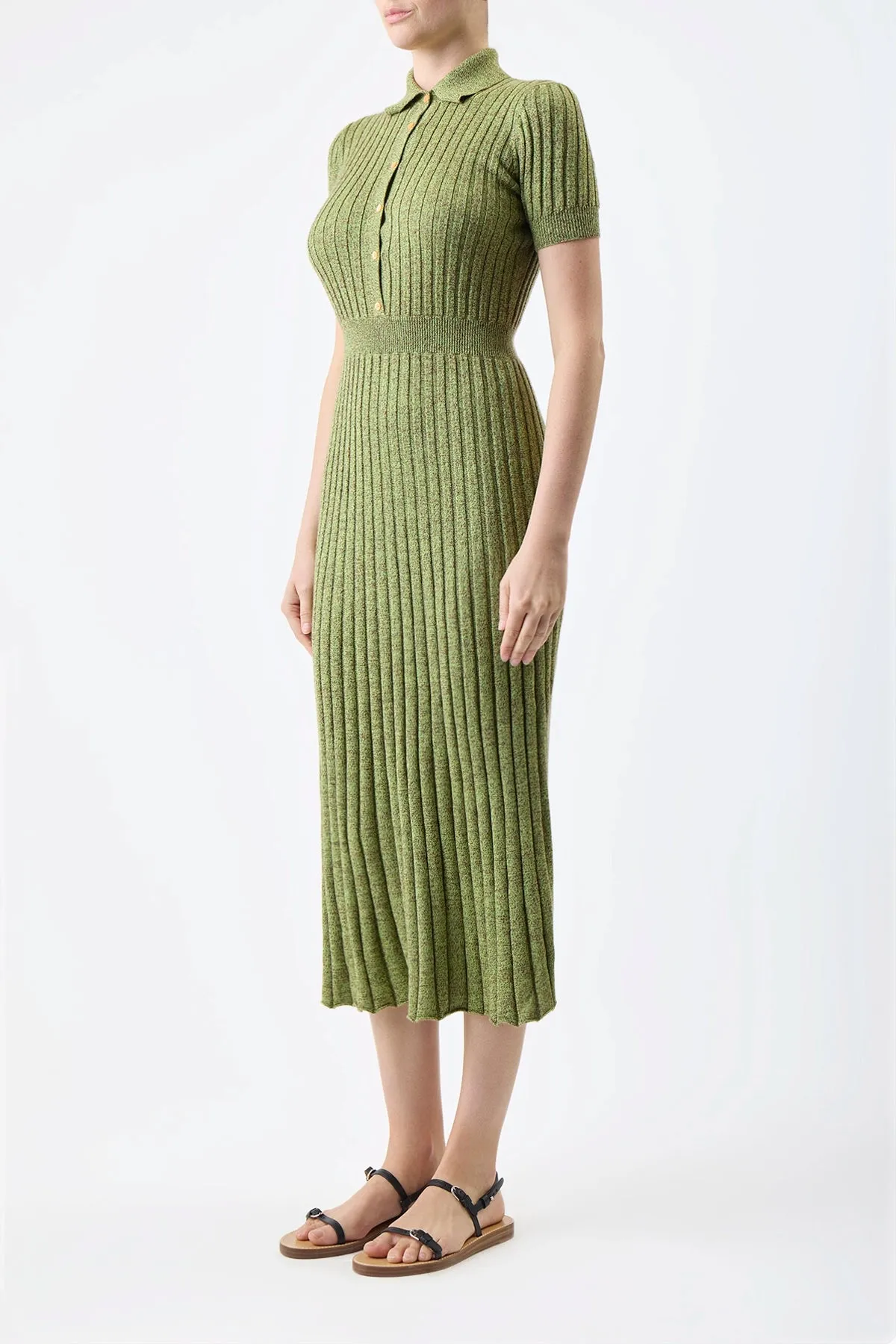Avant Knit Dress in Green Multi Cashmere Silk sold by Gabriela Hearst product image thumbnail 3