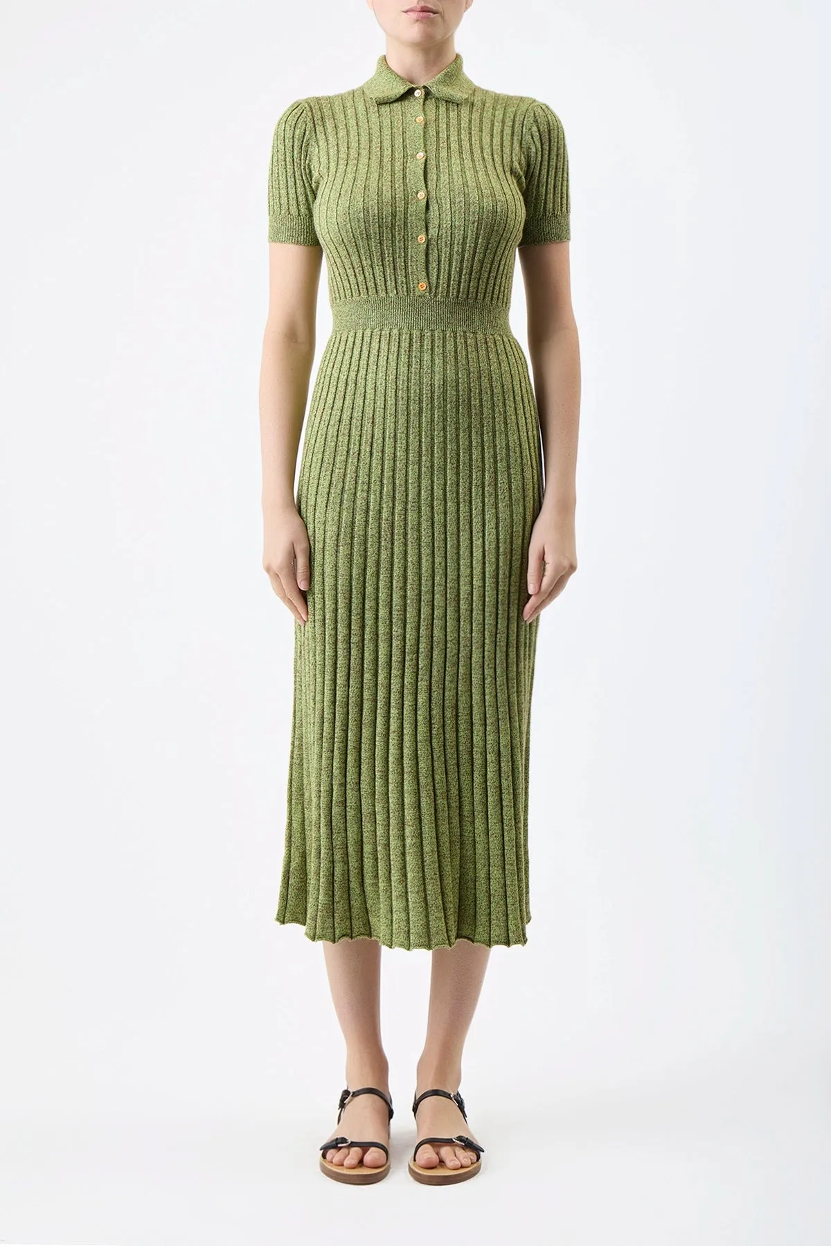 Avant Knit Dress in Green Multi Cashmere Silk sold by Gabriela Hearst product image thumbnail 2