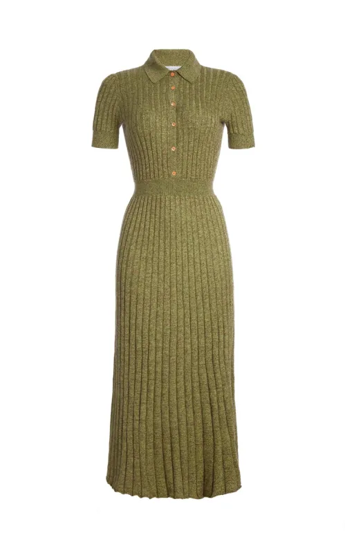 Avant Knit Dress in Green Multi Cashmere Silk sold by Gabriela Hearst