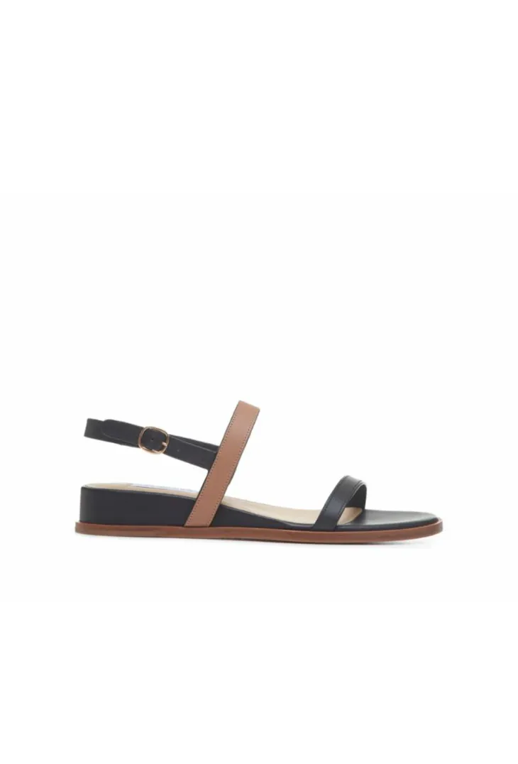 Basia Sandal in Black & Dark Camel Leather sold by Gabriela Hearst